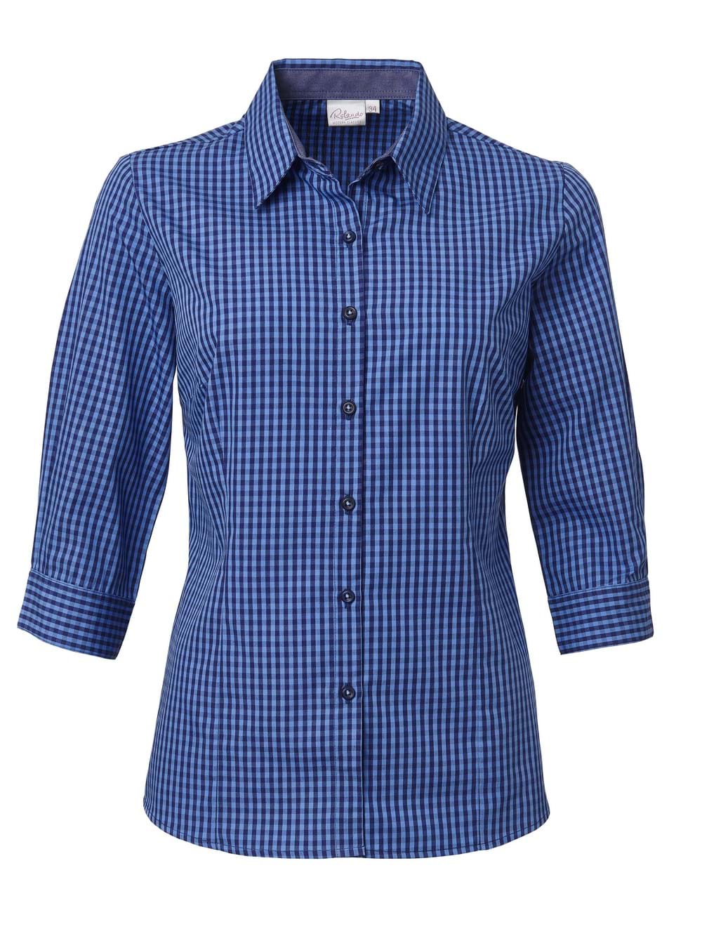 Ladies Heath K233 3/4 Blouse - Navy/Blue