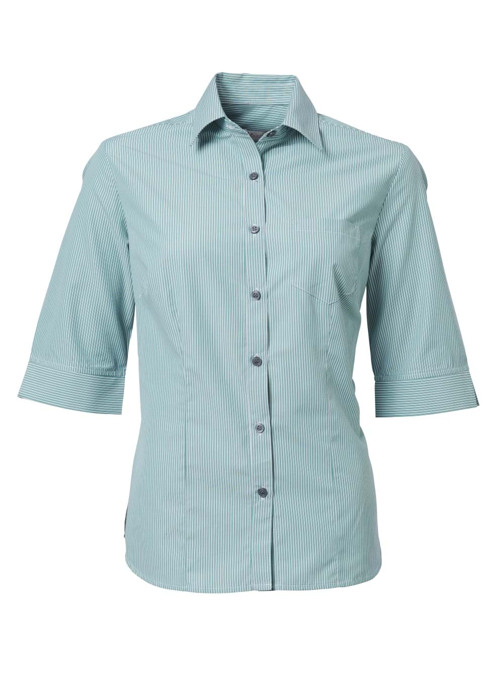 Wendy K124 3/4 Blouse - Green/White