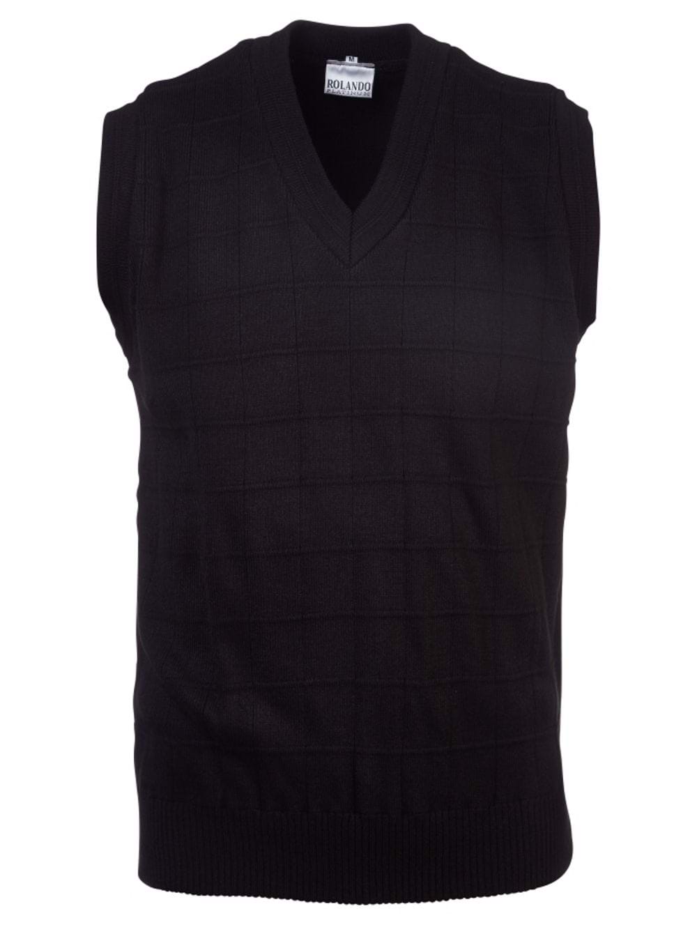 Mens Deluxe S/Less Knitwear - Black