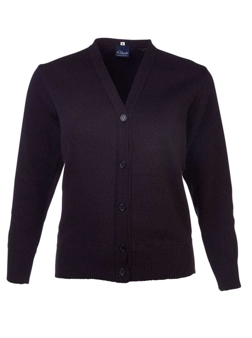 Ladies Basic L/S Cardigan - Black