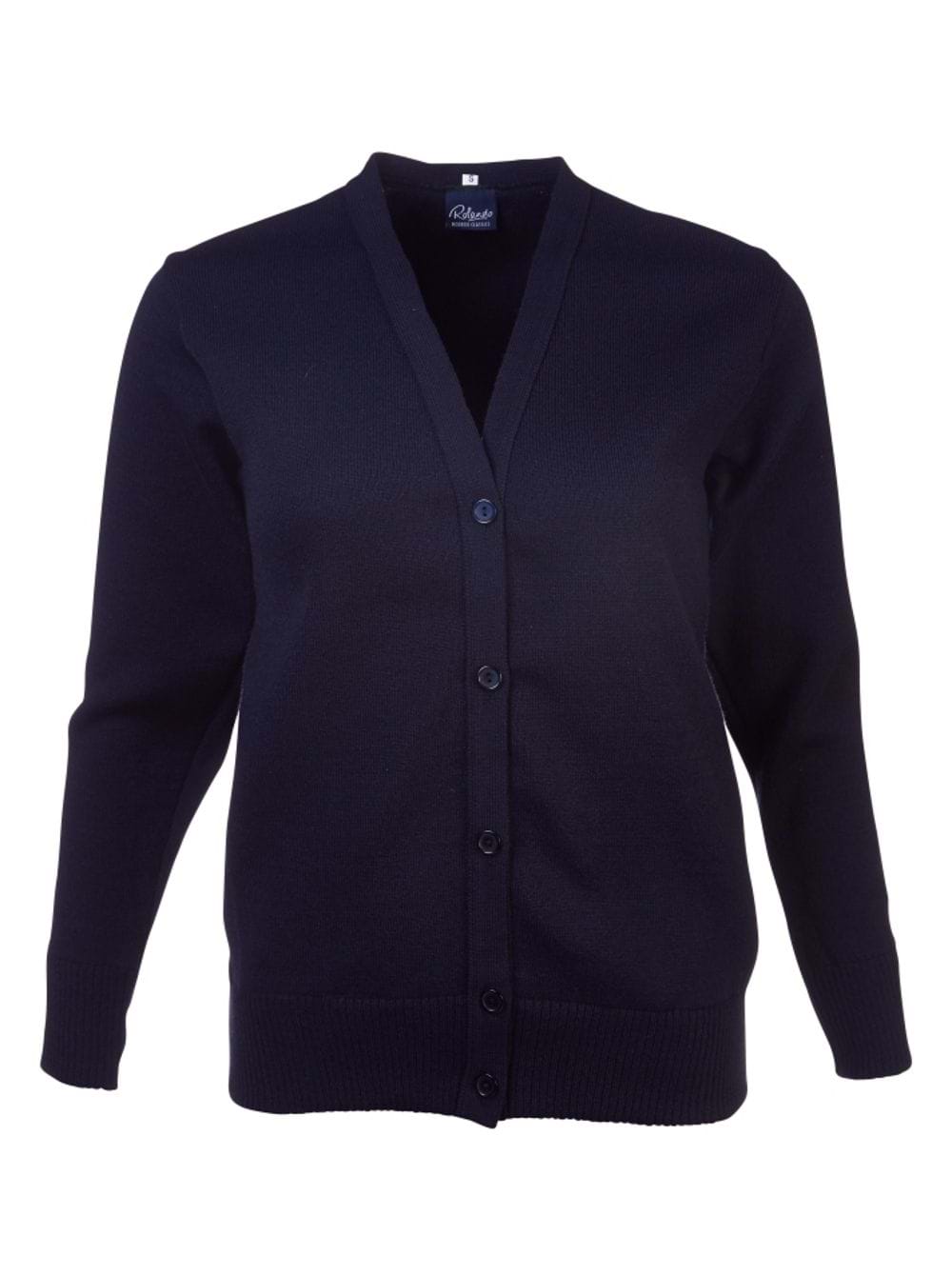 Ladies Basic L/S Cardigan - Navy