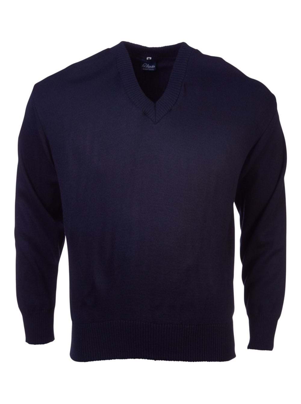 Mens Basic L/S Pullover - Navy