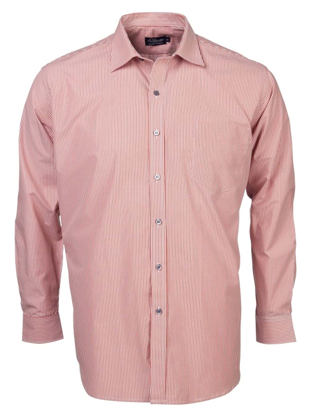 Mens K124 L/S Shirt - Red/White
