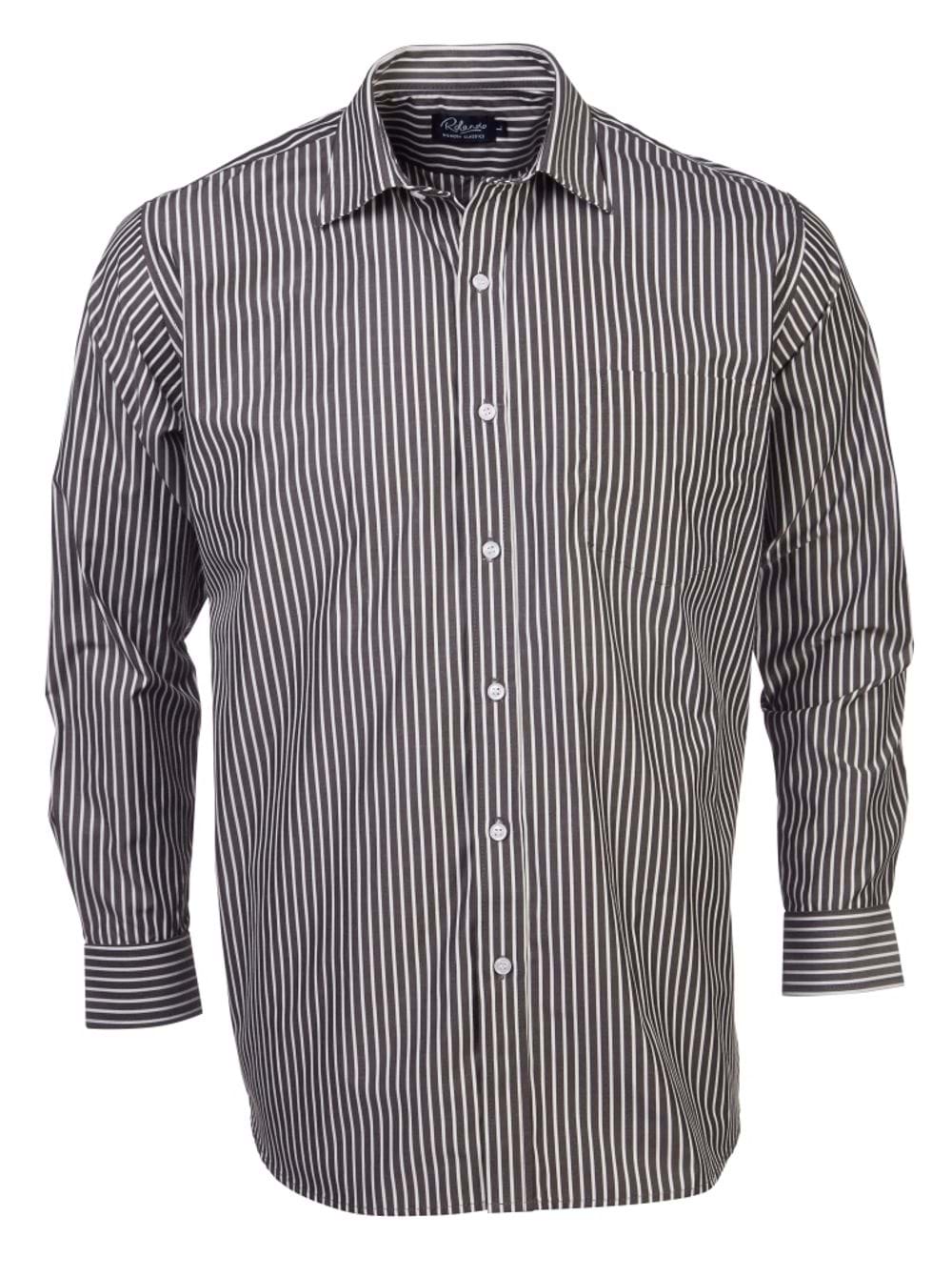 Mens K205 L/S Shirt - Charcoal/White