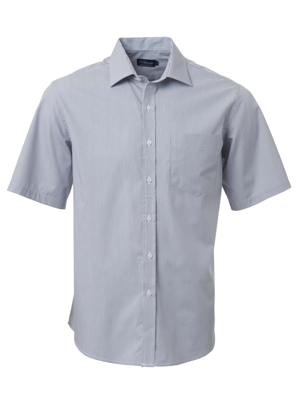 Mens K218 S/S Shirt - Grey/White