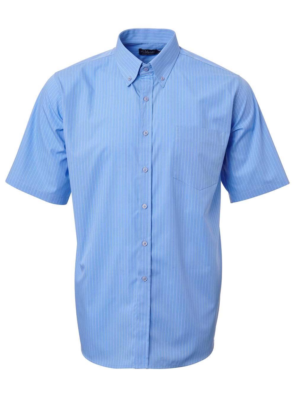 Mens K202 Stripe S/S Shirt - Powder blue